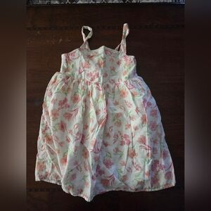 girl 5 sundress white with flower print